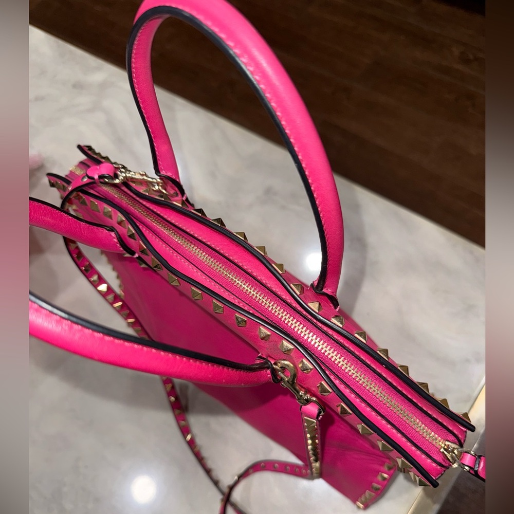 Valentino Hot Pink Studded Tote - Picture 10 of 10